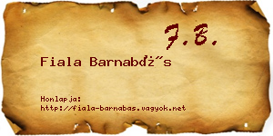 Fiala Barnabás névjegykártya